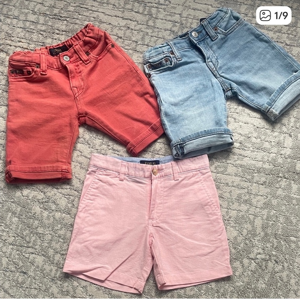 Polo Ralph Lauren Kids Shorts - Coral, Light Blue Denim, Pale Pink